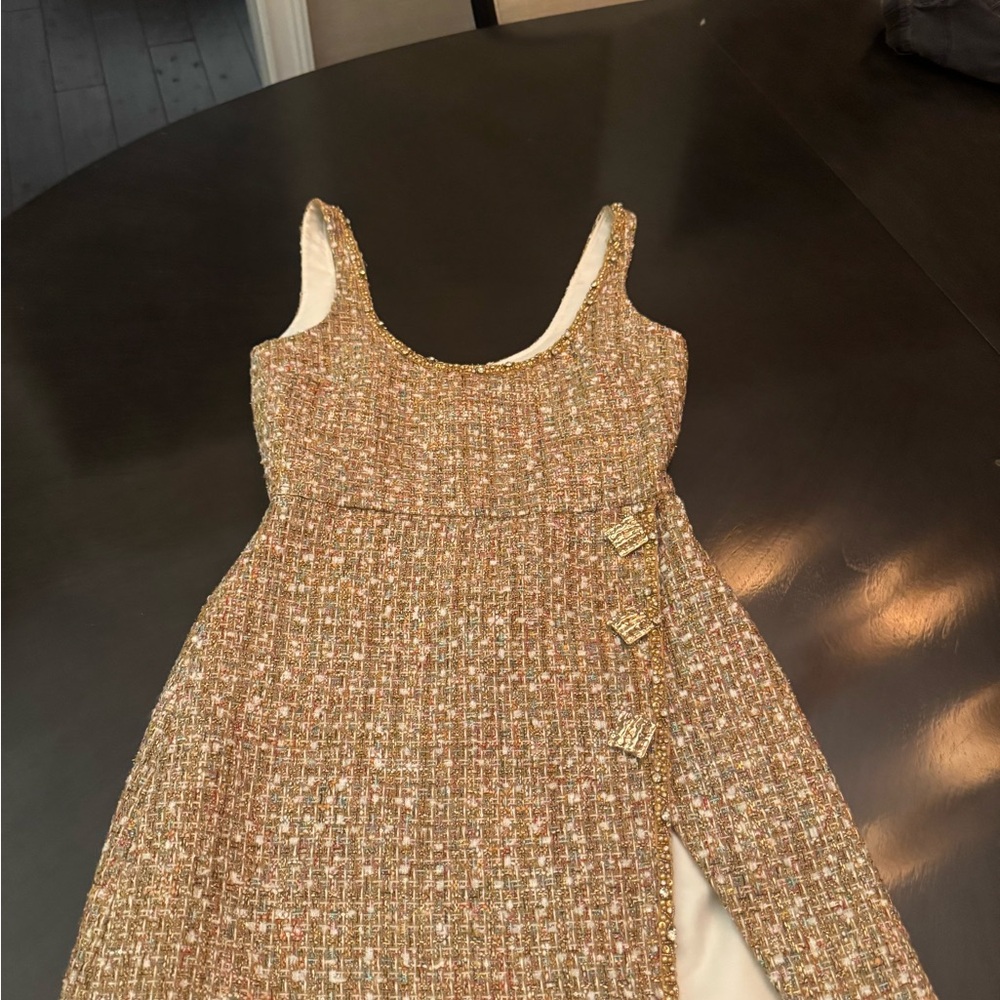 Self-Portrait Gold Kids Formal Dress